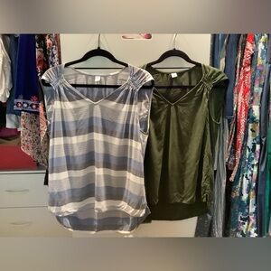 Old Navy blue and green sleeveless tops